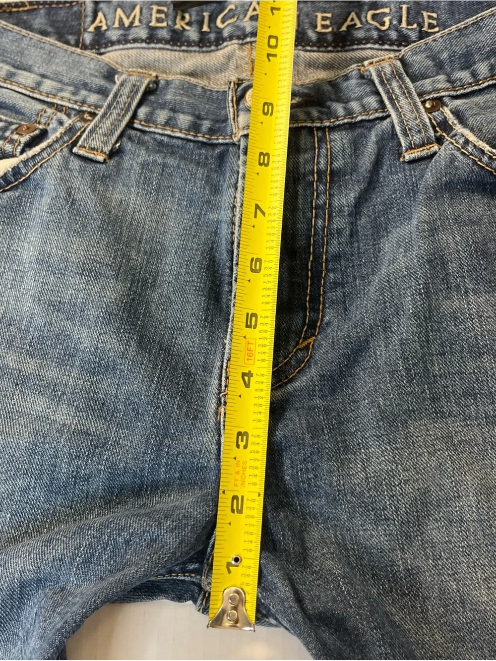 American Eagle Outfitters Men's Blue Straight-Leg Jeans